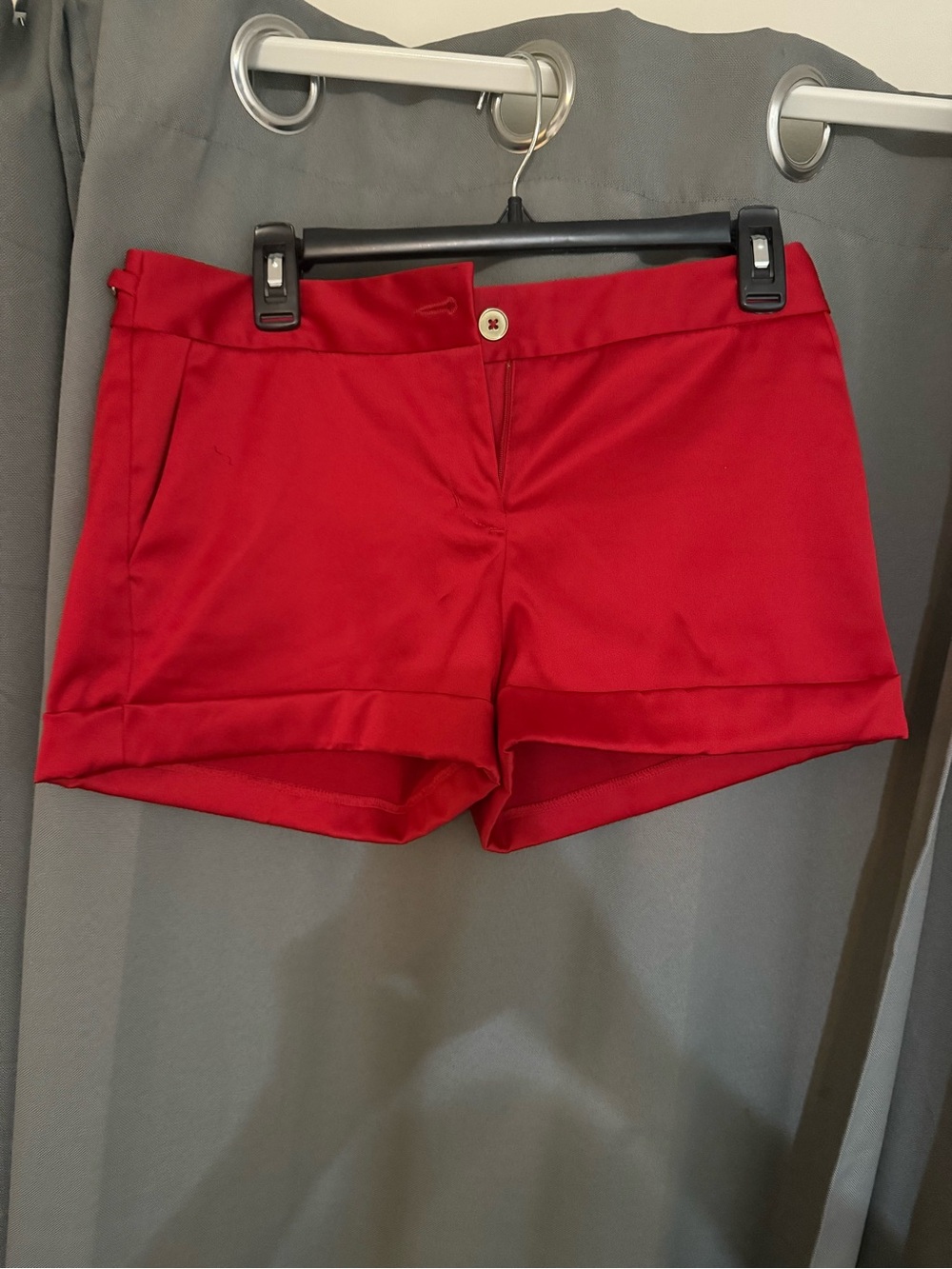 Express Red High-Waist Tailored Cuffed Shorts
